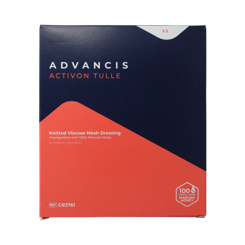Advancis Activon Manuka Tulle 5x5cm BOX5 pcs 5.00 Stuks
