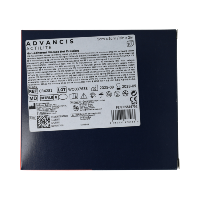 Actilite Manuka Non Adh. 5x5cm BOX10 pcs 10.00 Stuks