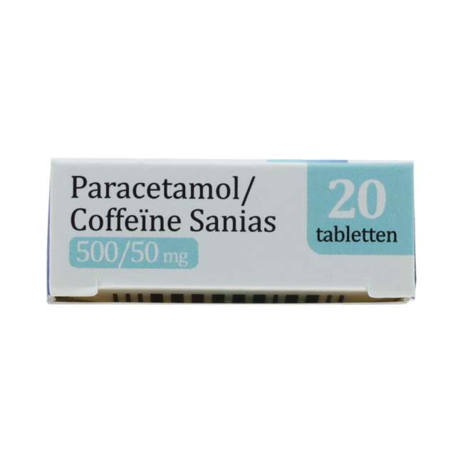 PARACETAMOL/COFFEINE SANIAS TABLET 500/50 MG AV 20.00 Stuks
