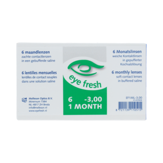 Eyefresh Eye Fresh maandlenzen 6-pack -3.00 6.00 Stuks