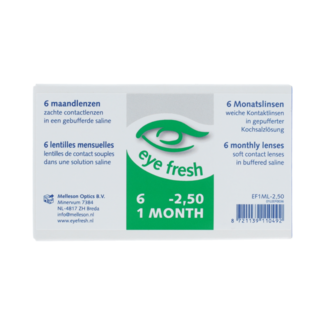Eyefresh Eye Fresh maandlenzen 6-pack -2.50 6.00 Stuks