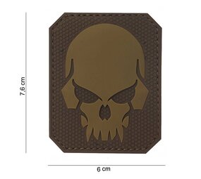 101Inc. Evil Skull Rubber Patch Tan 101Inc. Evil Skull Rubber Patch Tan