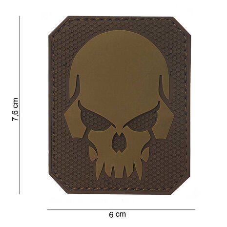 101Inc. Evil Skull Rubber Patch Tan 101Inc. Evil Skull Rubber Patch Tan