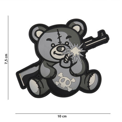 101Inc. Terror Teddy PVC Patch Grey 101Inc. Terror Teddy PVC Patch Grey