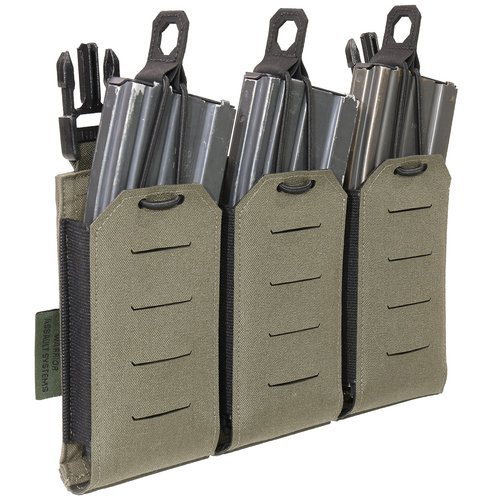 Warrior Assault Systems Laser Cut Detachable Triple 5.56 Mag Pouch Ranger Green Warrior Assault Systems Laser Cut Detachable Triple 5.56 Mag Pouch Ranger Green