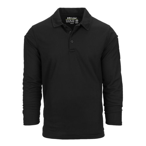 101Inc. Tactical Polo Long Sleeve Quick Dry Black 101Inc. Tactical Polo Long Sleeve Quick Dry Black