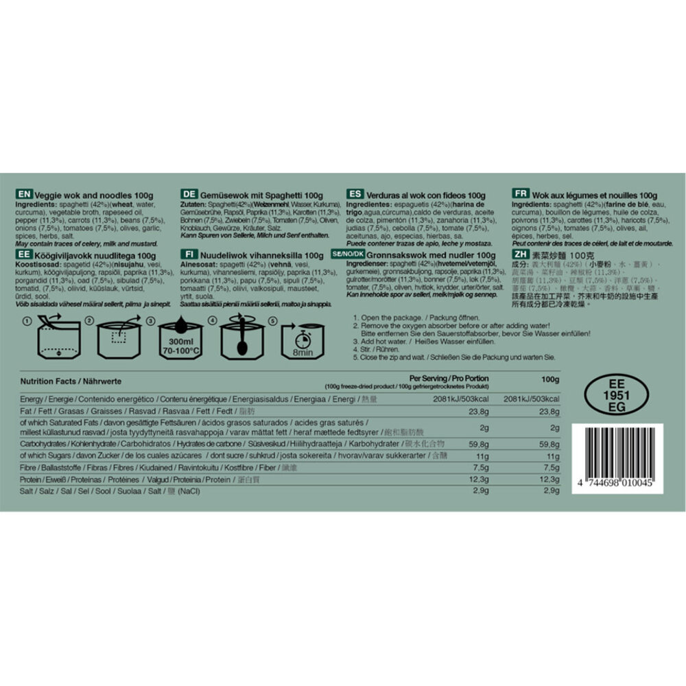 Tactical Foodpack Veggie Wok and Noodles