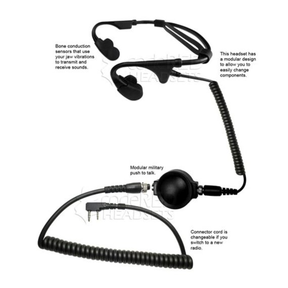 Battle Zero Bone Conducting Headset for Kenwood/Baofeng Radios