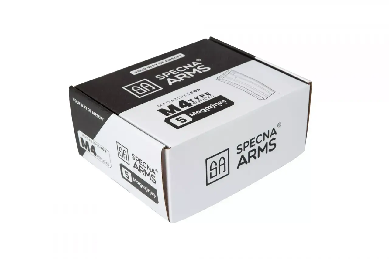 Specna Arms M4/M16 Mid-Cap Magazine 120rds 5-Pack Black