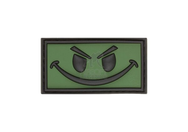 JTG Evil Smiley Rubber Patch OD Green