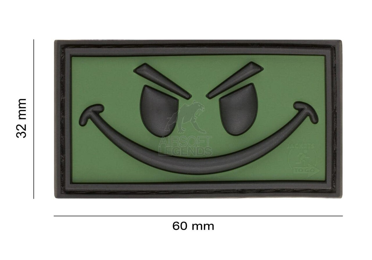JTG Evil Smiley Rubber Patch OD Green