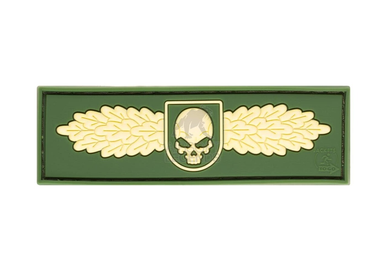 JTG Winged Skull Rubber Patch OD Green