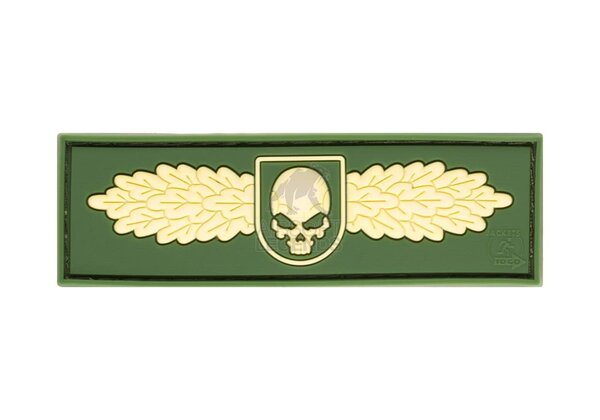 JTG Winged Skull Rubber Patch OD Green