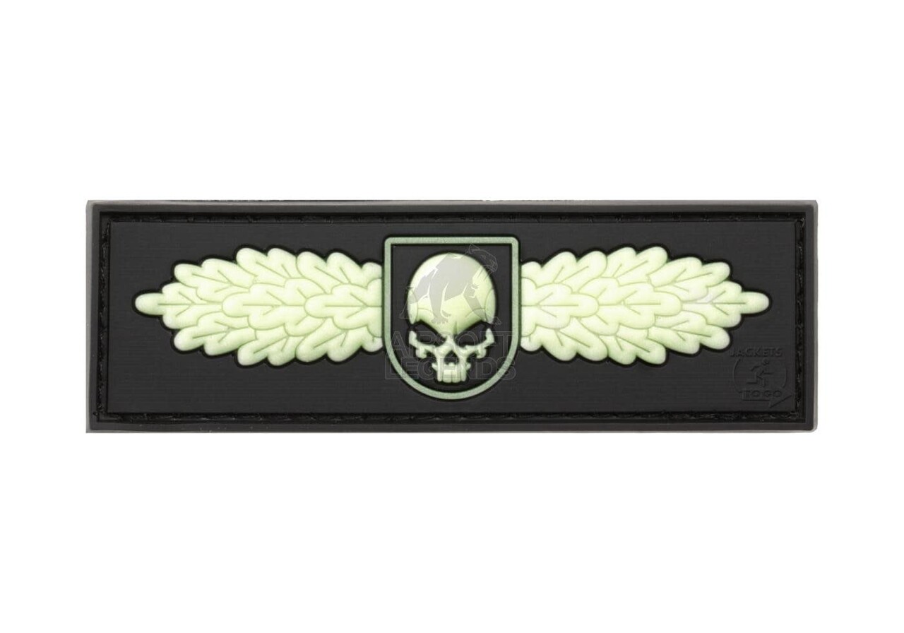 JTG Winged Skull Rubber Patch Glow in the dark