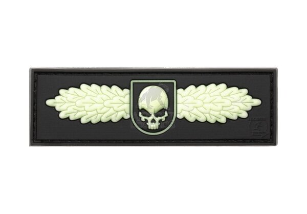 JTG Winged Skull Rubber Patch Glow in the dark