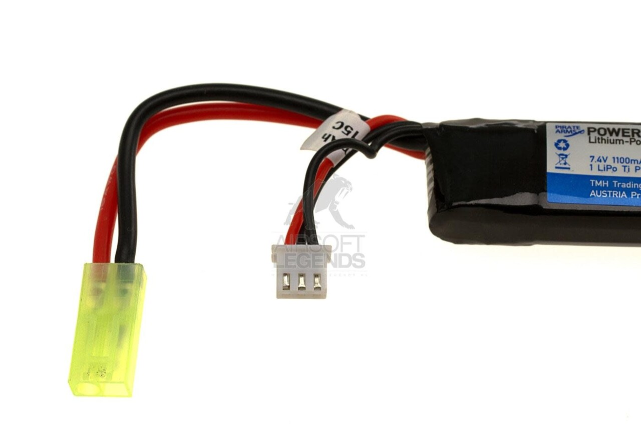 Pirate Arms 7.4V LiPo 1100mAh 15C Stock Tube Type Mini Tamiya