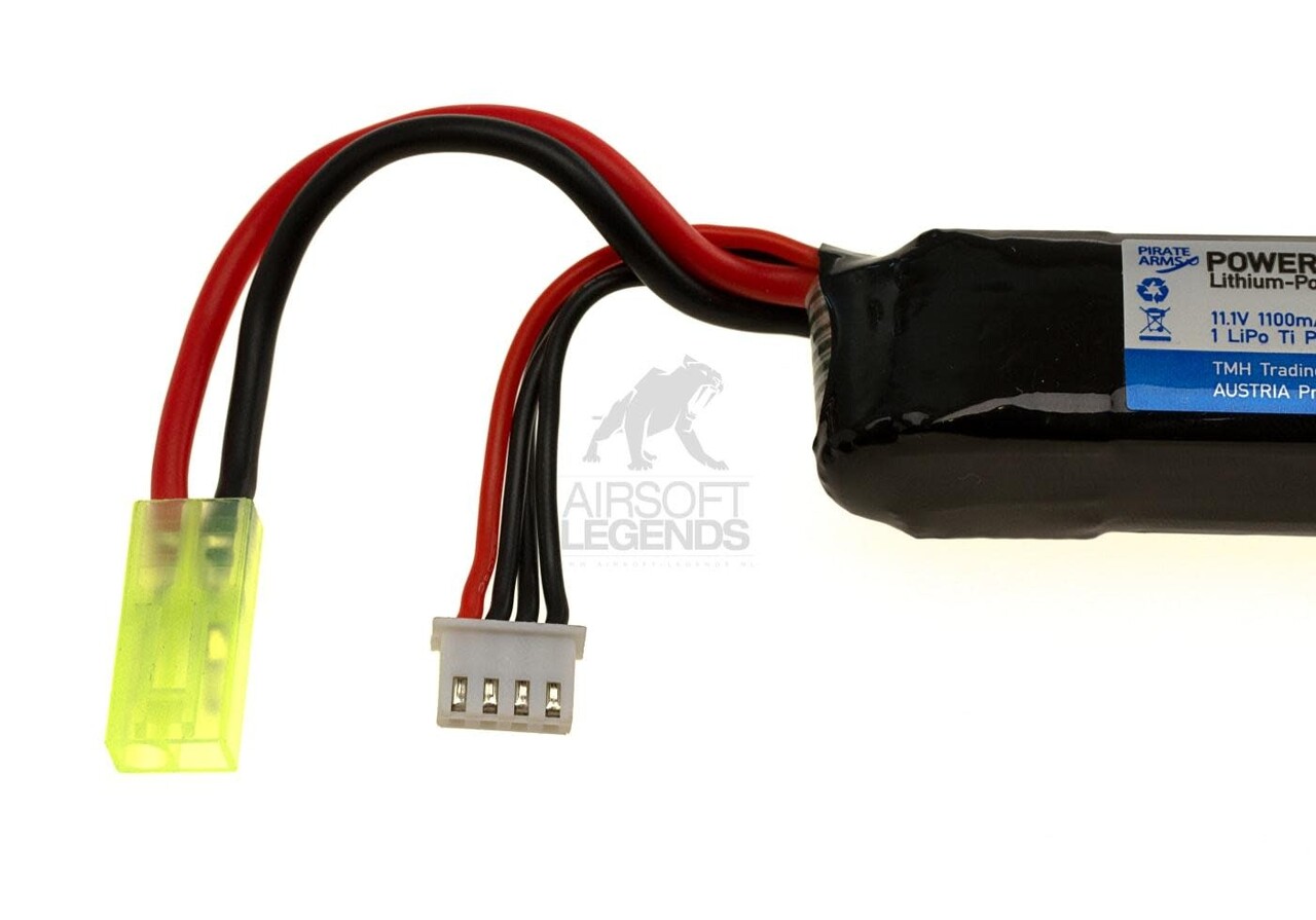 Pirate Arms 11.1v LiPo 1100mAh 15C Stock Tube Type Mini Tamiya