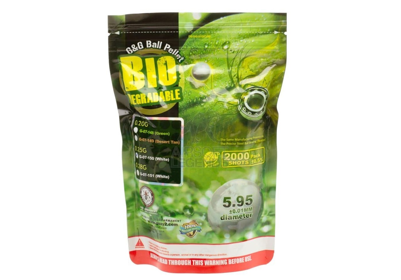 G&G 0.25gr Bio Precision BB 2000rds White