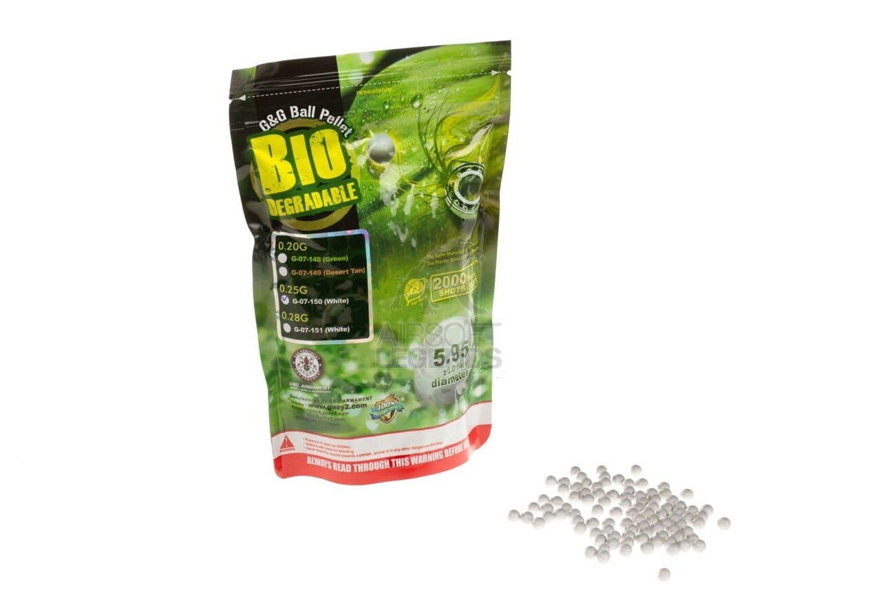 G&G 0.25gr Bio Precision BB 2000rds White