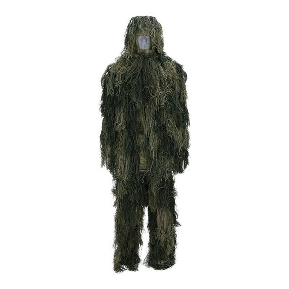 Beler Ghillie Suit, 5 delig 3D camouflagepak, jachtkleding