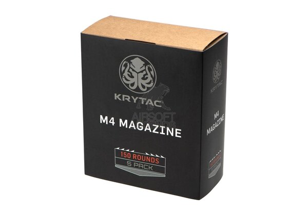 Krytac M4 Midcap Magazine 150rds (5-pack) Black - Airsoft