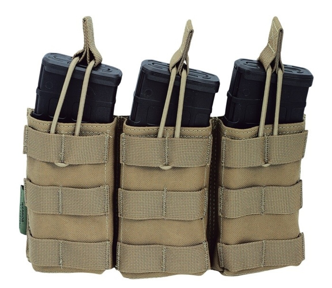 Warrior Assault Systems Triple Open Mag Pouch M4 5.56mm Coyote