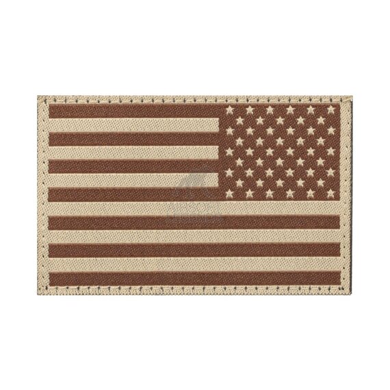 USA Reversed Flag Patch Desert