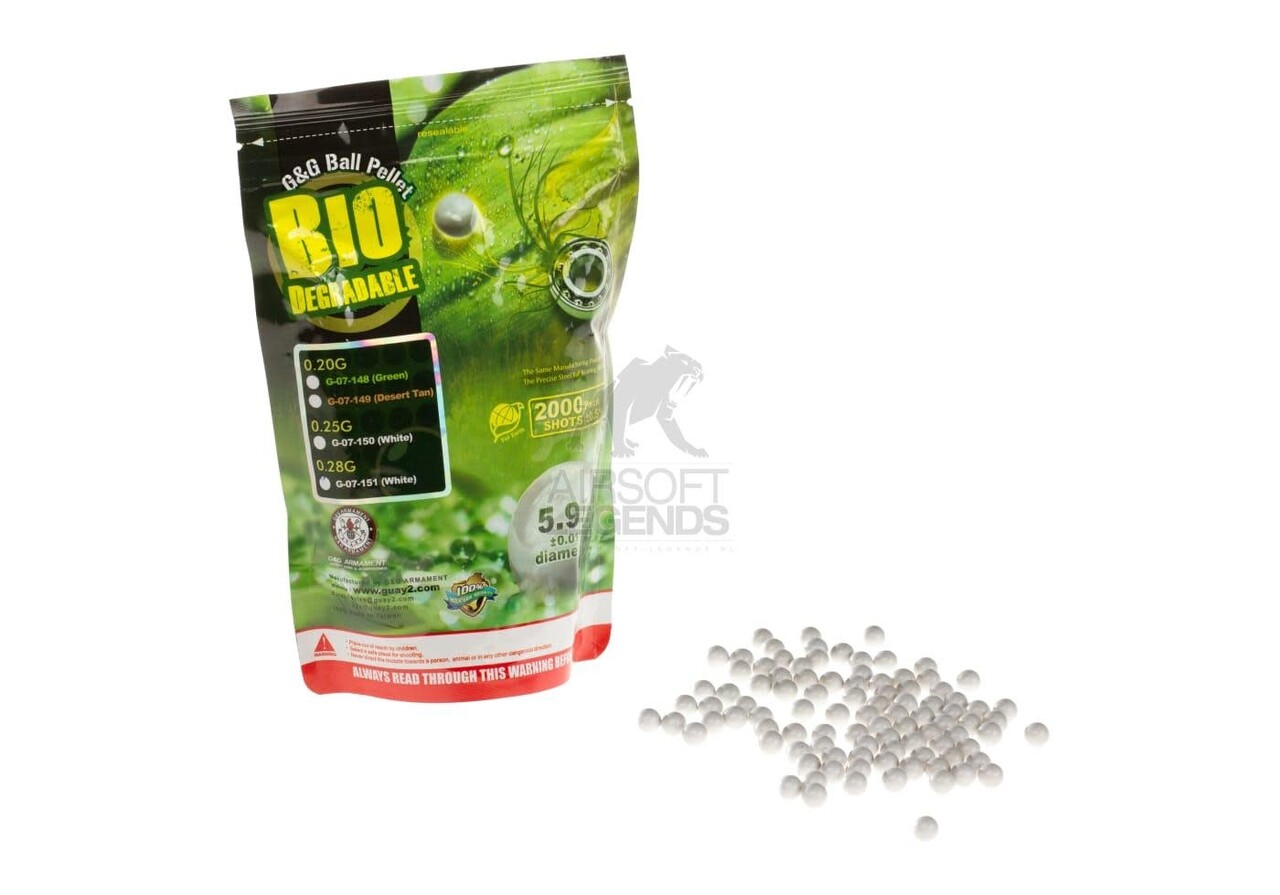 G&G 0.28gr Bio Precision BB 2000rds White