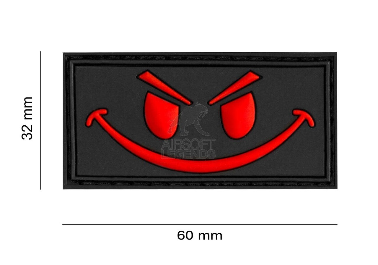 JTG Evil Smiley Rubber Patch Black/Red