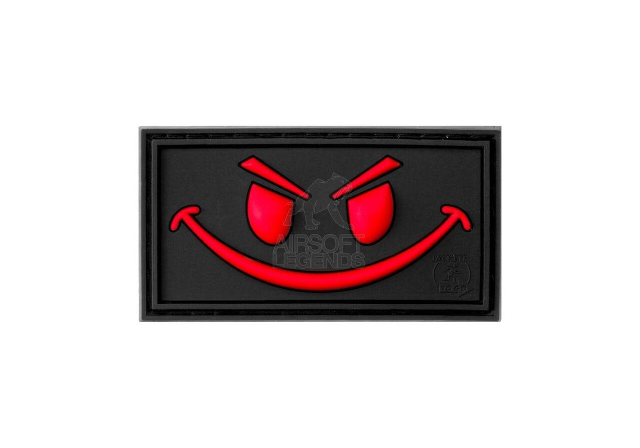 JTG Evil Smiley Rubber Patch Black/Red