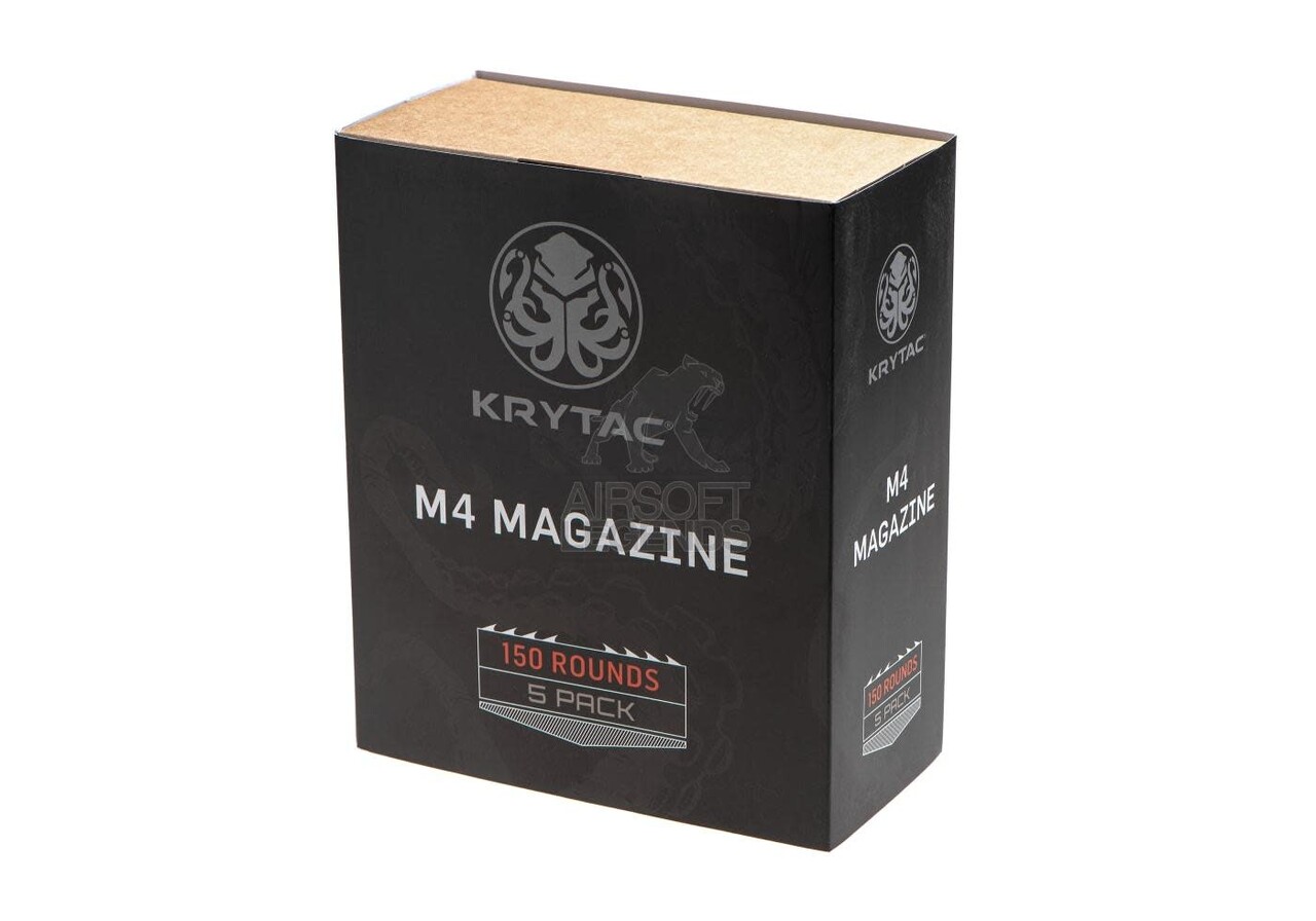 Krytac M4 Midcap Magazine 150rds 5-pack Dark Earth - Airsoft