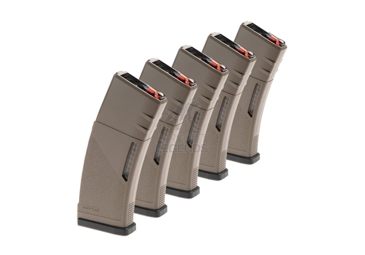 Krytac M4 Midcap Magazine 150rds 5-pack Dark Earth