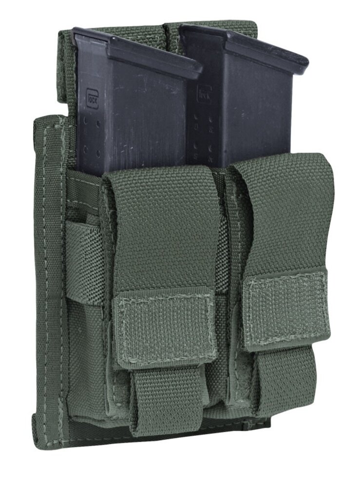 Warrior Assault Systems Double 9mm Pistol Mag Pouch OD Green