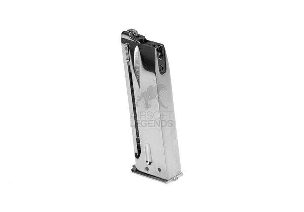 WE Airsoft BN Hi-Power Silver GBB Magazine 20rds
