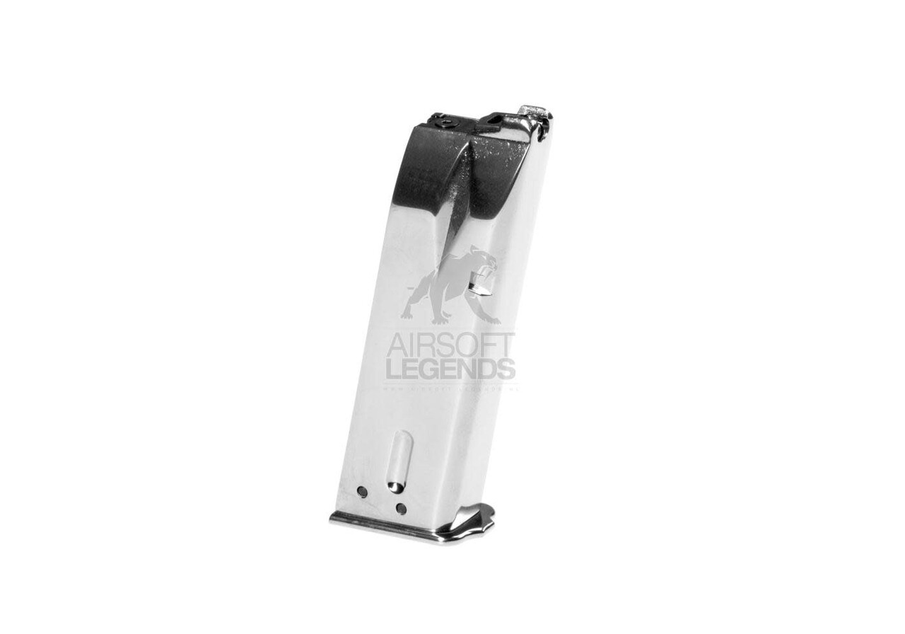 WE Airsoft BN Hi-Power Silver GBB Magazine 20rds