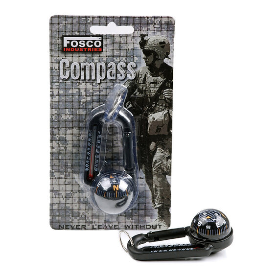 Carabiner with Compass + Thermometer