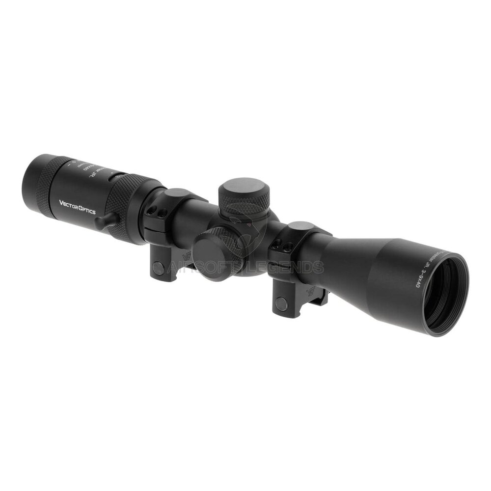 VECTOR　OPTICS　FORESTER　JR Vector Optics | Forester JR. Power 3-9x40 Black - Airsoft Legends