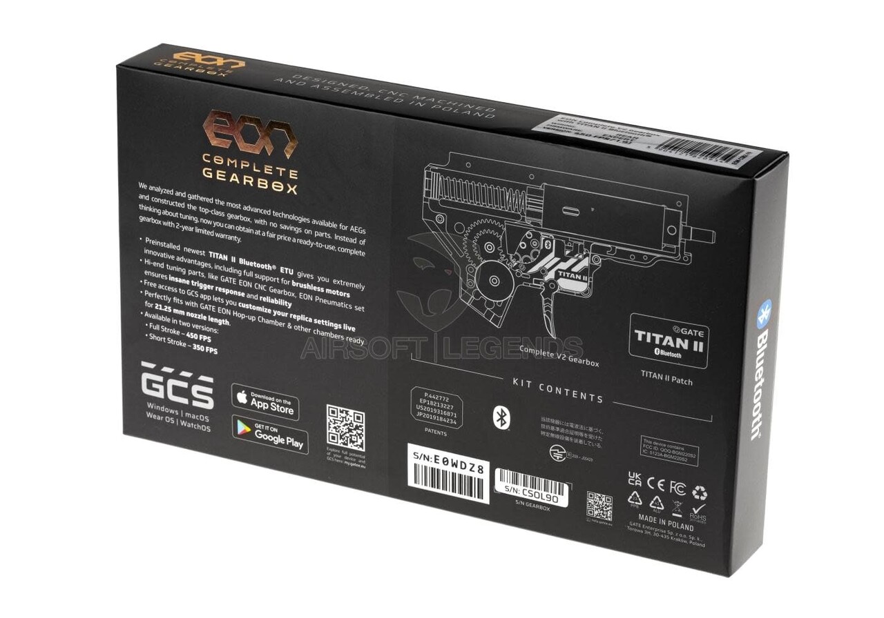 Gate EON Complete V2 Gearbox with Titan II Bluetooth 450FPS/1.9J