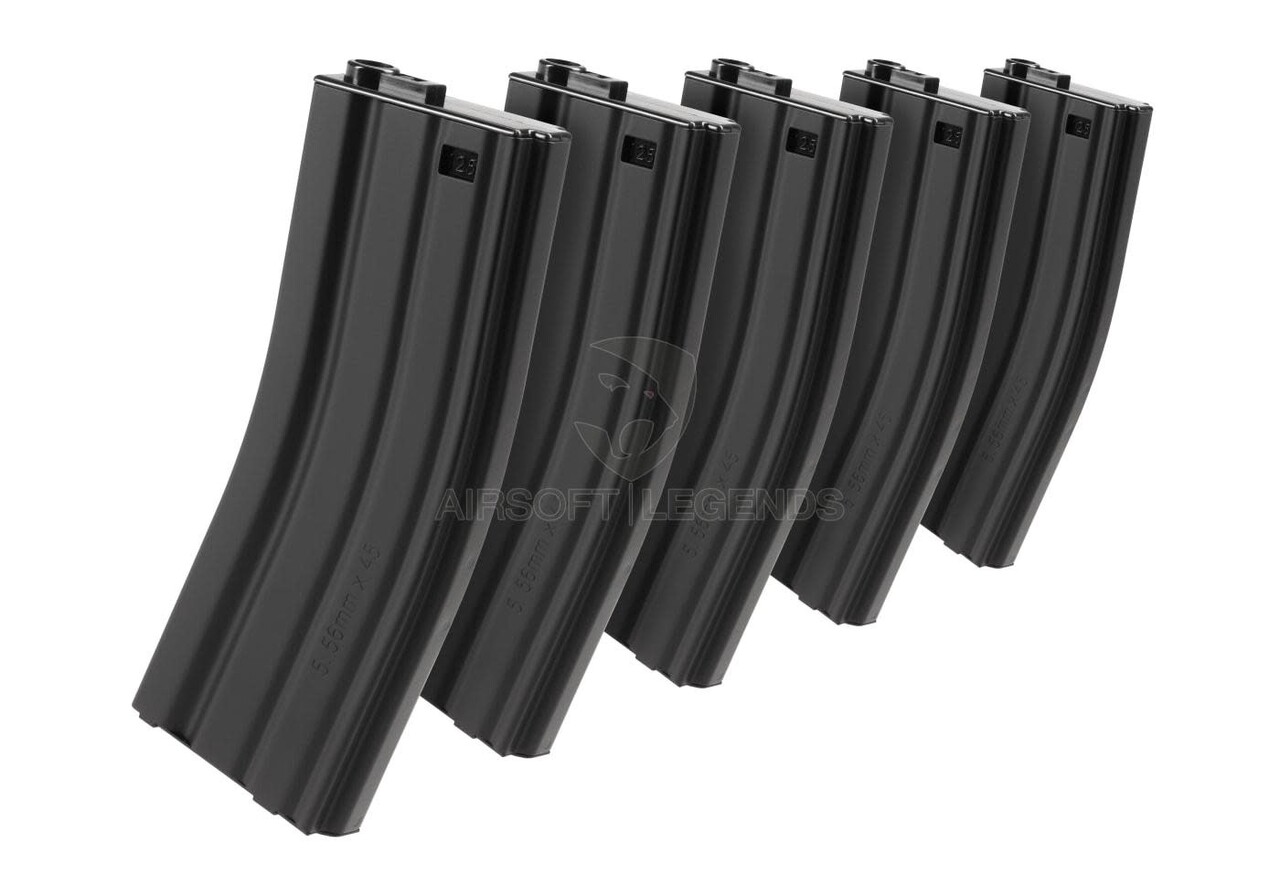 G&G M4 Midcap Magazine 125rds 5pcs Set Black