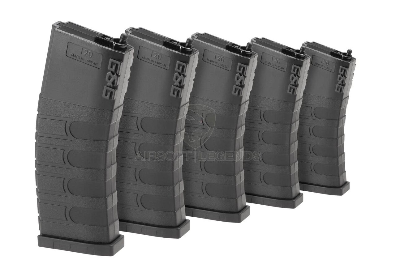 G&G M4 Midcap Magazine 120rds 5pcs Set Black