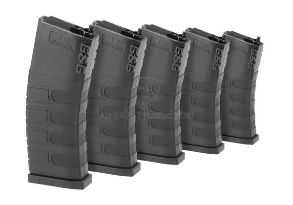 G&G M4 Midcap Magazine 120rds 5pcs Set Black