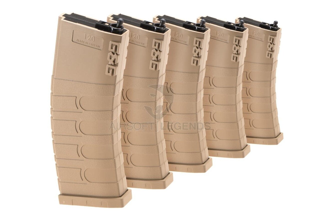 G&G M4 Midcap Magazine 120rds 5pcs Set Tan