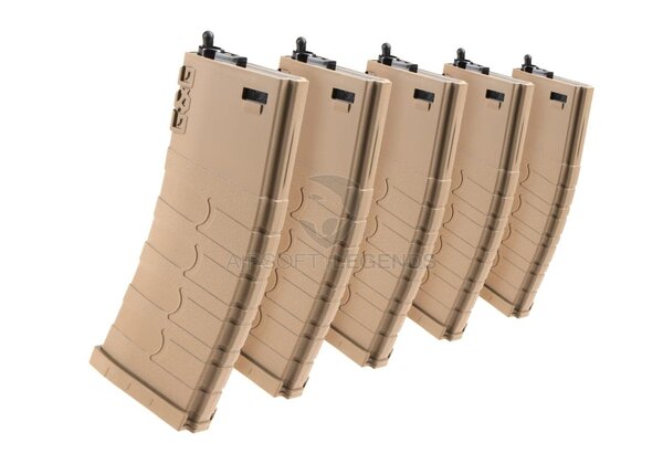 G&G M4 Midcap Magazine 120rds 5pcs Set Tan