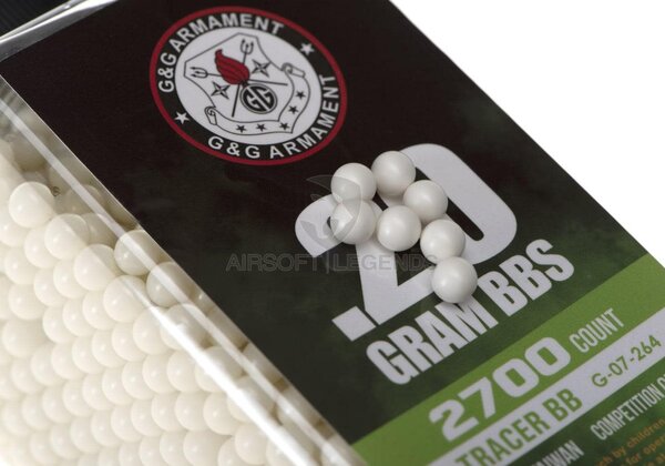 G&G 0.20g NON-Bio Tracer BBs 2700rds Green