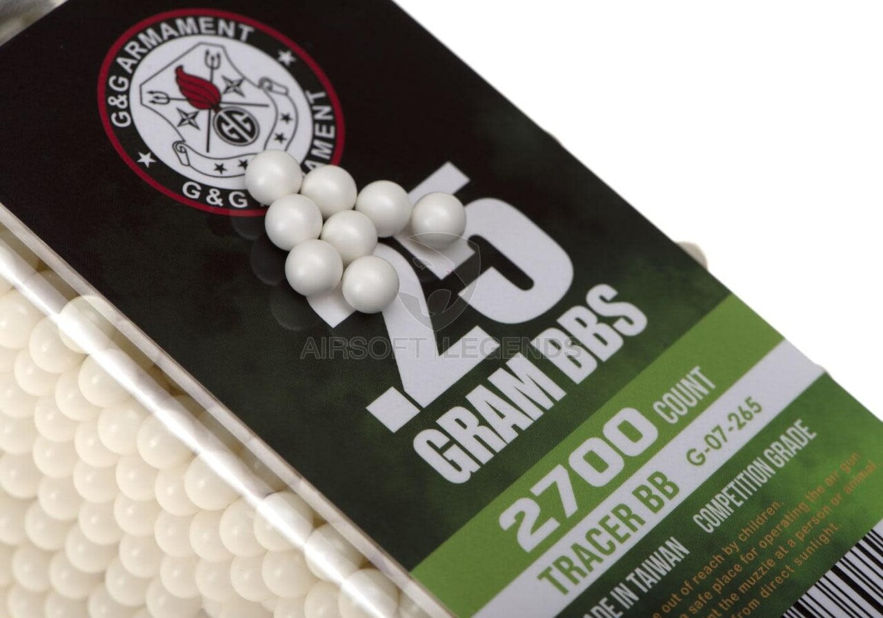 G&G 0.25g NON-Bio Tracer BBs 2700rds Green