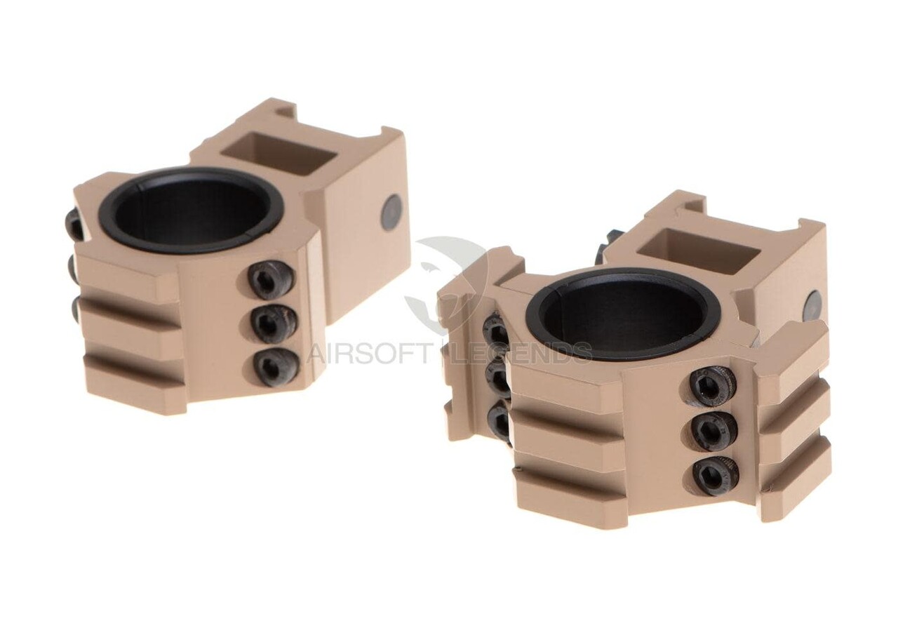 Aim-O Tri-Side Rail 25.4mm / 30mm Mount Rings Desert