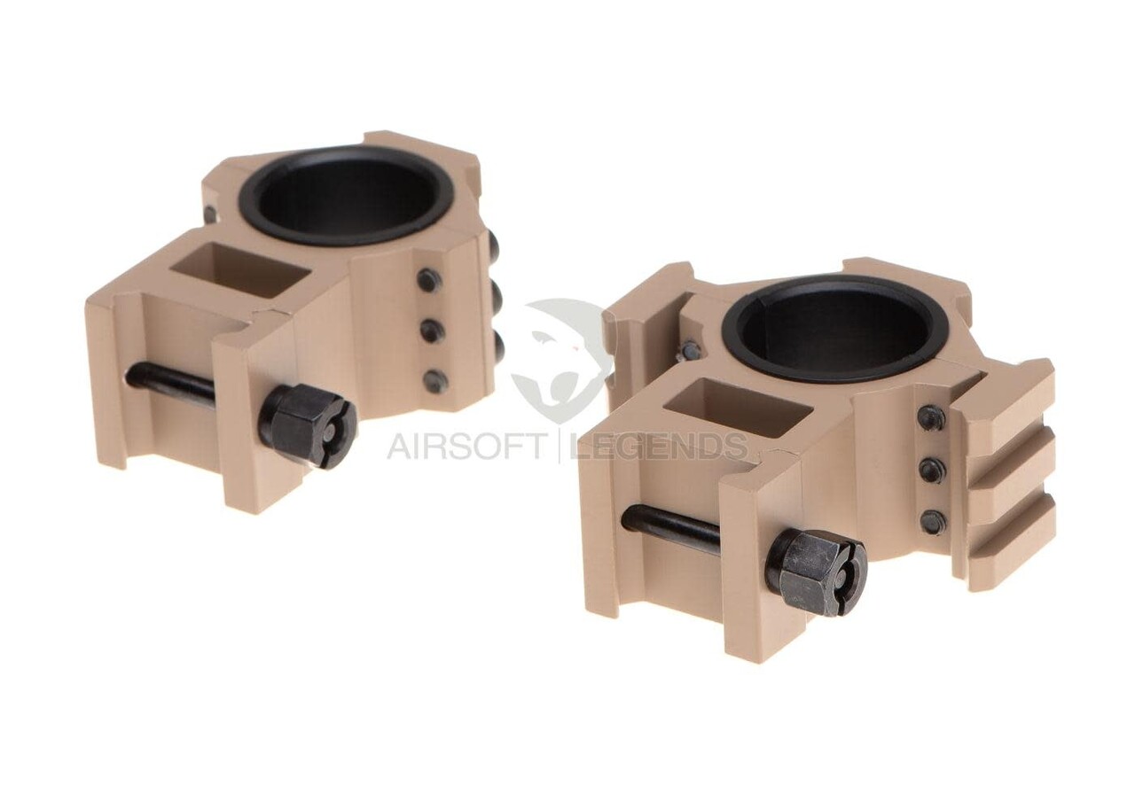 Aim-O Tri-Side Rail 25.4mm / 30mm Mount Rings Desert