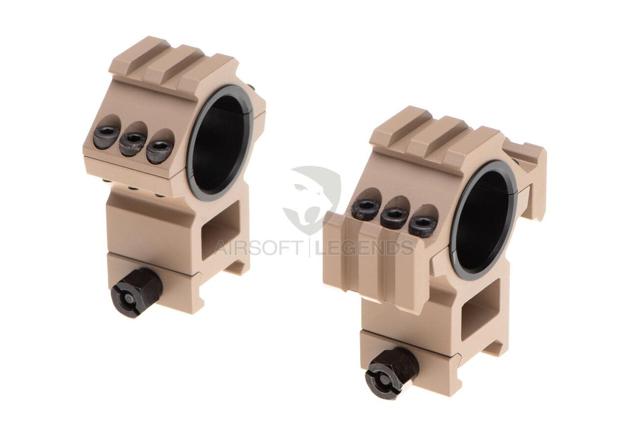 Aim-O Tri-Side Rail 25.4mm / 30mm Mount Rings Desert