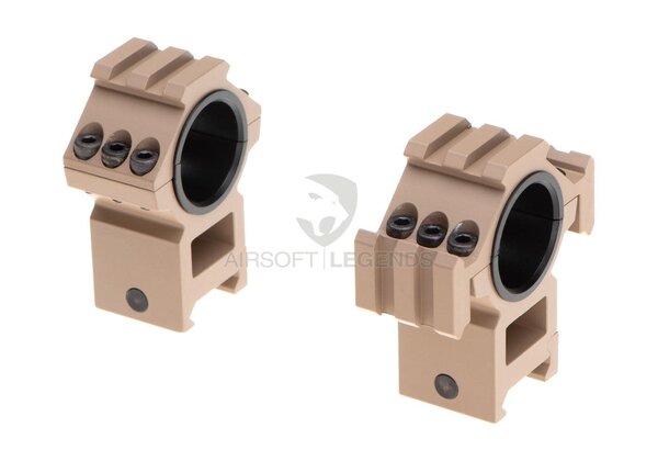 Aim-O Tri-Side Rail 25.4mm / 30mm Mount Rings Desert