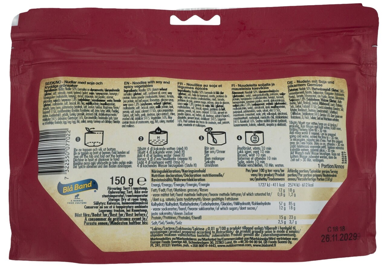 BlaBand Outdoor Meal - Noodles Thai Style